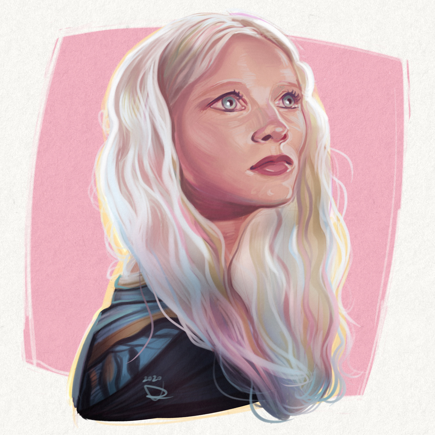 Portrait of Princess Cirilla (Ciri) / Freya Allan from The Witcher Netflix TV series.