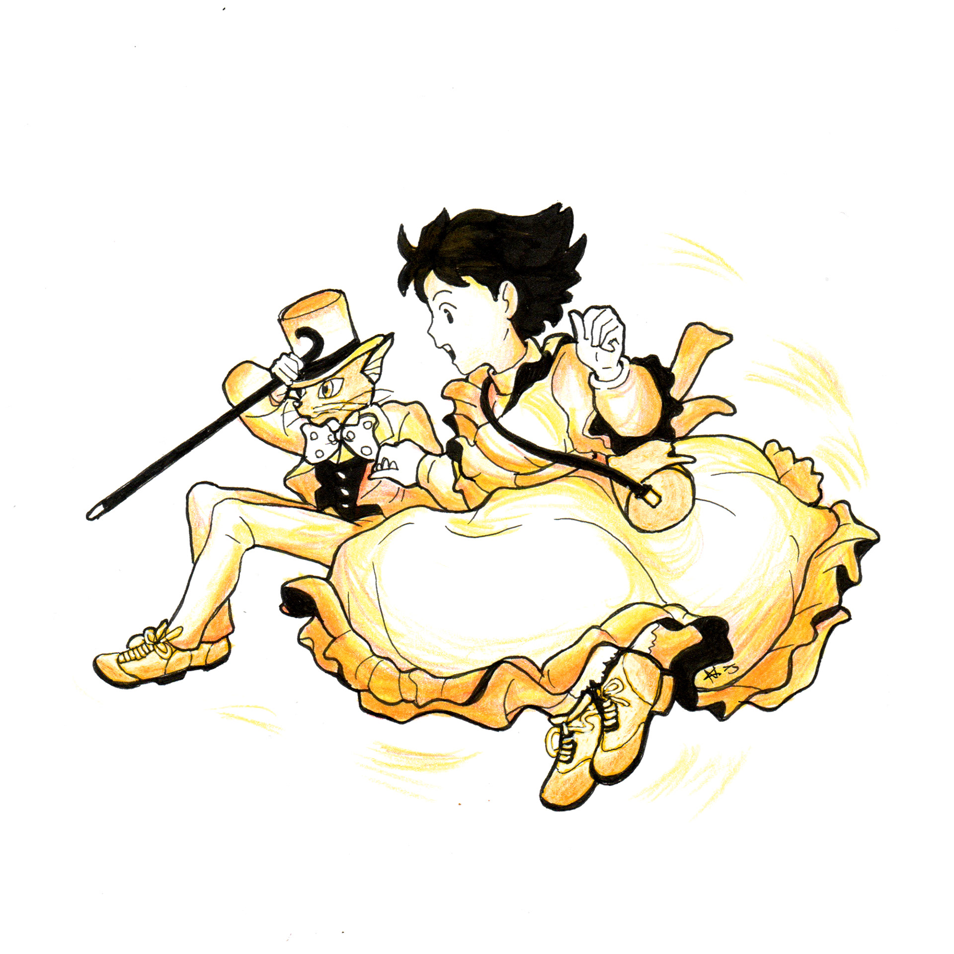 Whisper of the Heart -Ghibli Fanart Series - ink and color pencil on paper, 2019