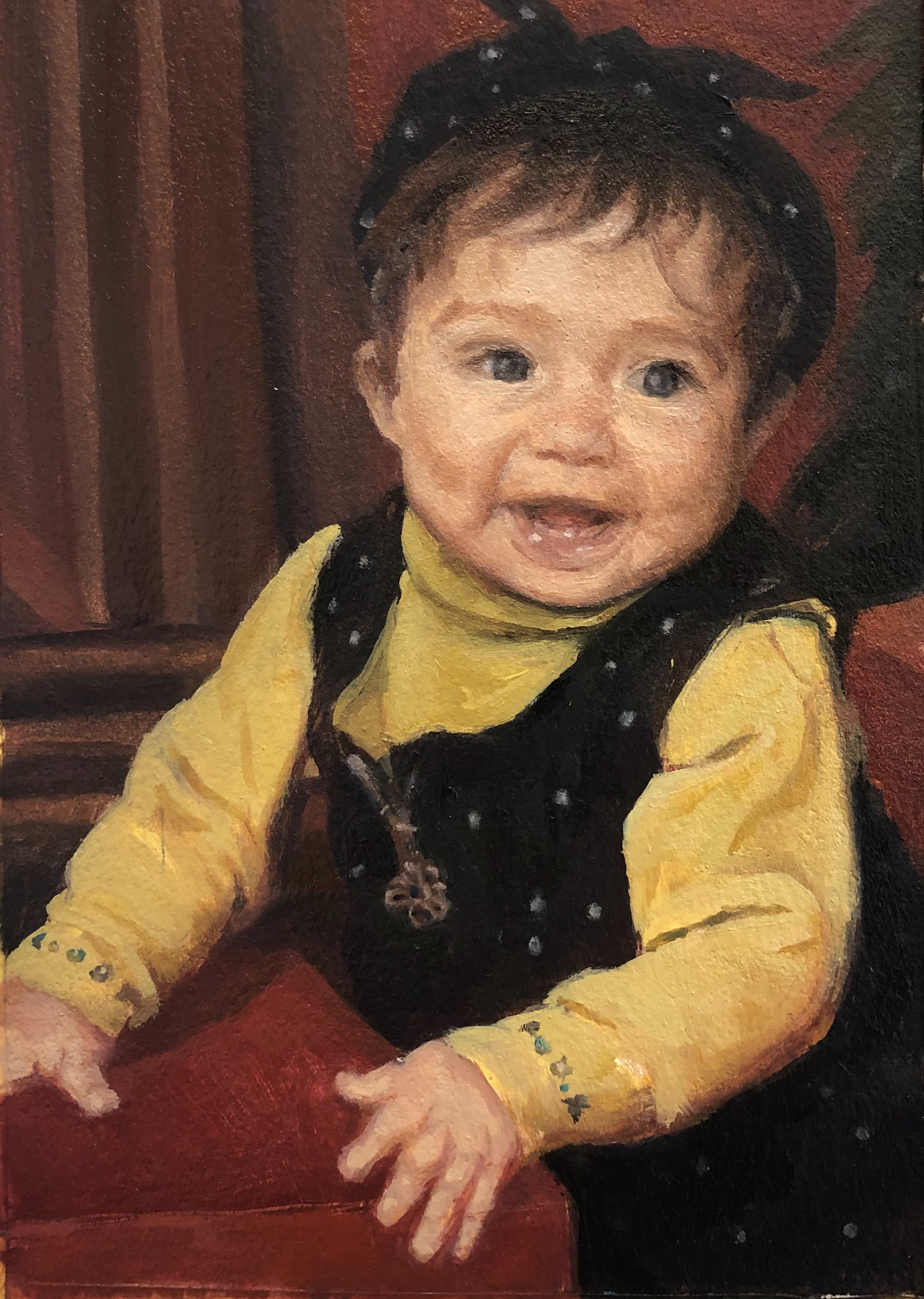 Self portrait in my spotty dress- 2020