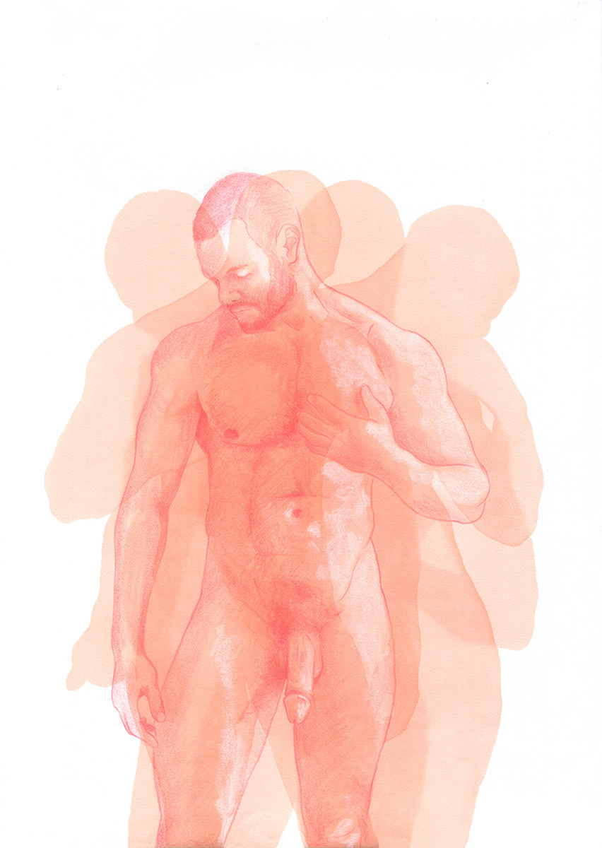 "Dessin déconstructiviste (karl)" feutre, crayon de couleur et pastel sur papier 210x297 mm 2017 - Collection privée (FR)