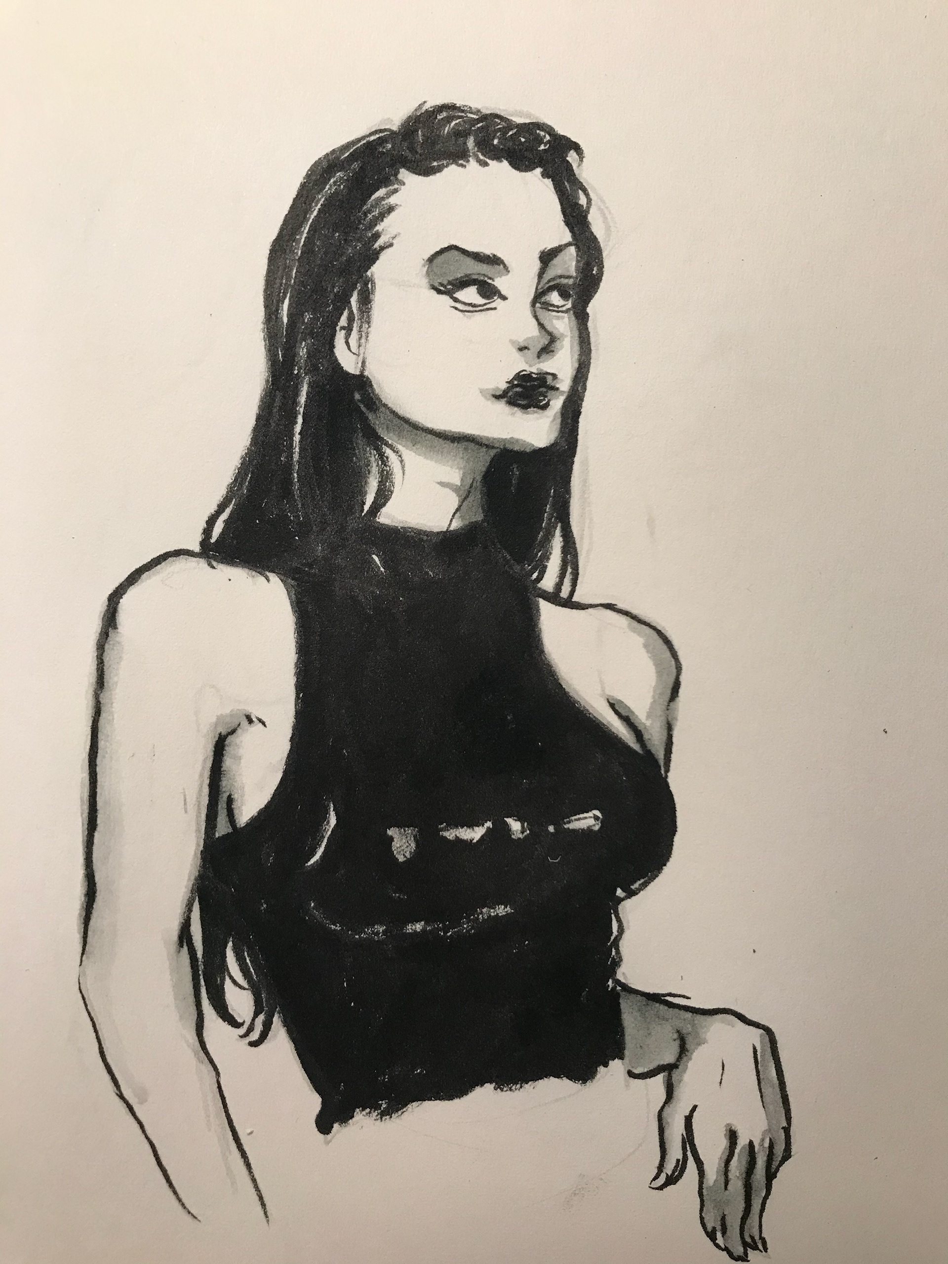 PRACTICING WITH INK BRUSH