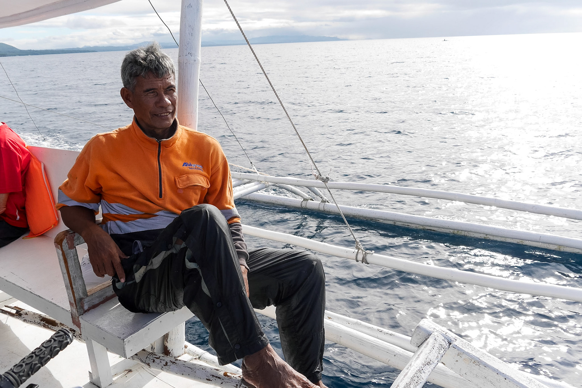 The Philippines, banca boat for tourists departing Panglao Island