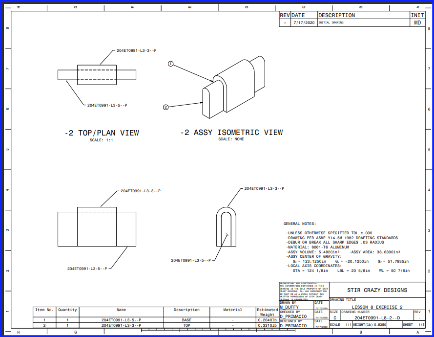 2-Part Assembly - Drawing - CATIA 3D Exp