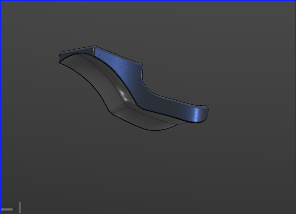 Motorcycle Seat Assembly - CATIA 3D Exp - Different view showing the Bottom Plate with Leather Cover wrapped around bottom edges.