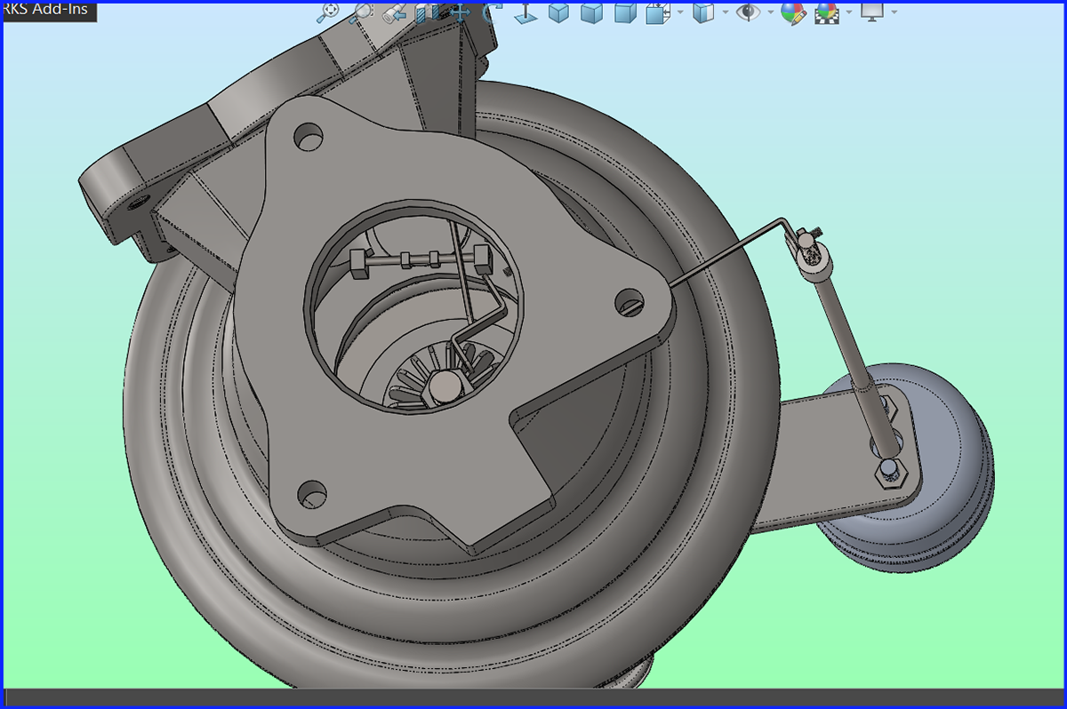 View of Exhaust Housing Showing Turbine and Wastegate Inside