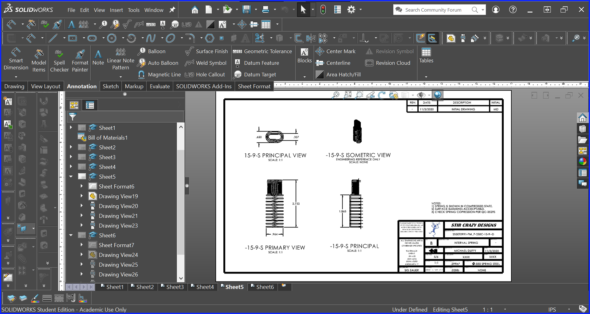 Internal Spring Drawing