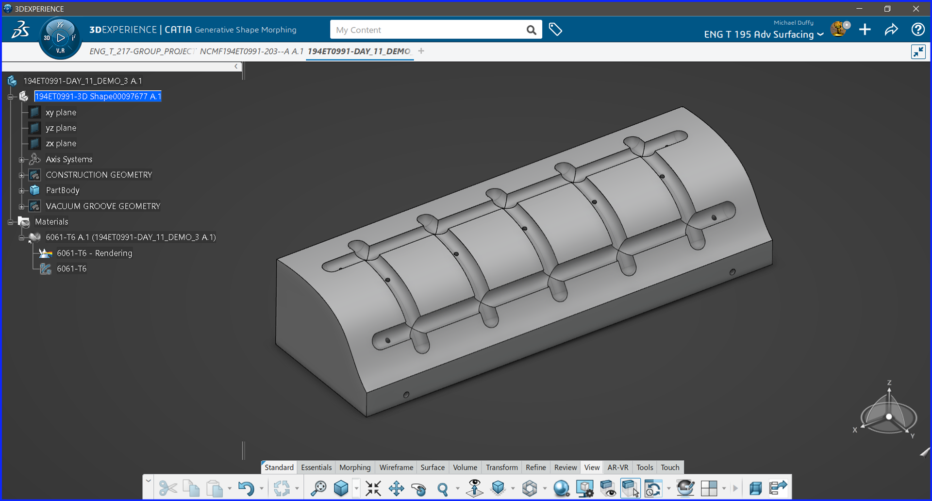 Curved Surface Vacuum Fixture - CATIA 3D Exp