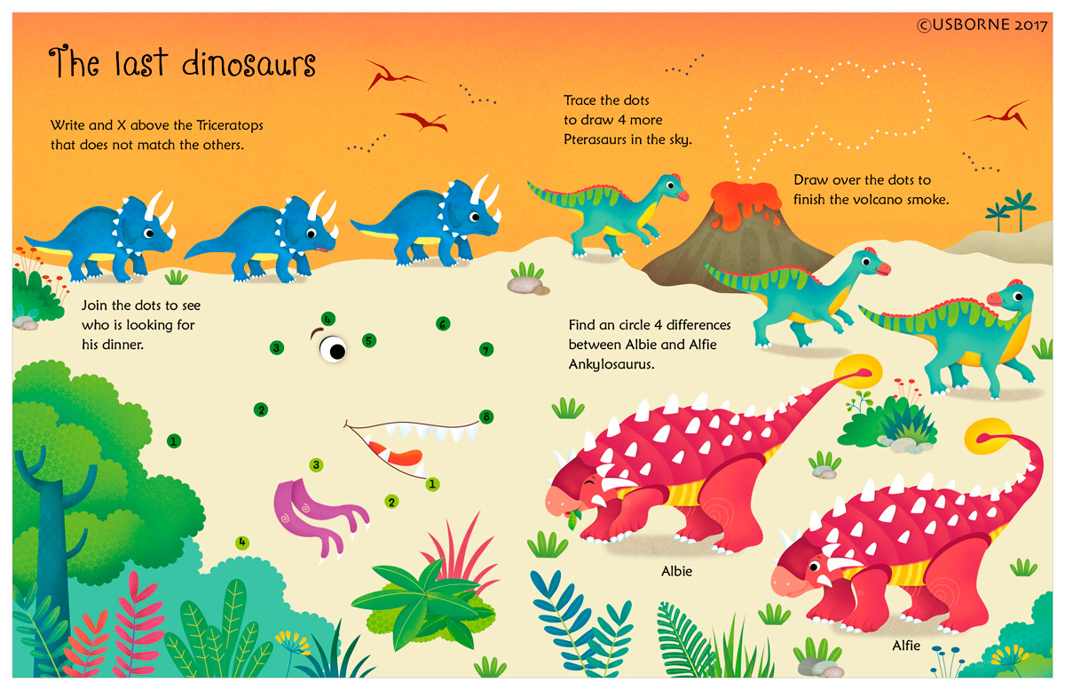 usborne wipe clean dinosaur activities