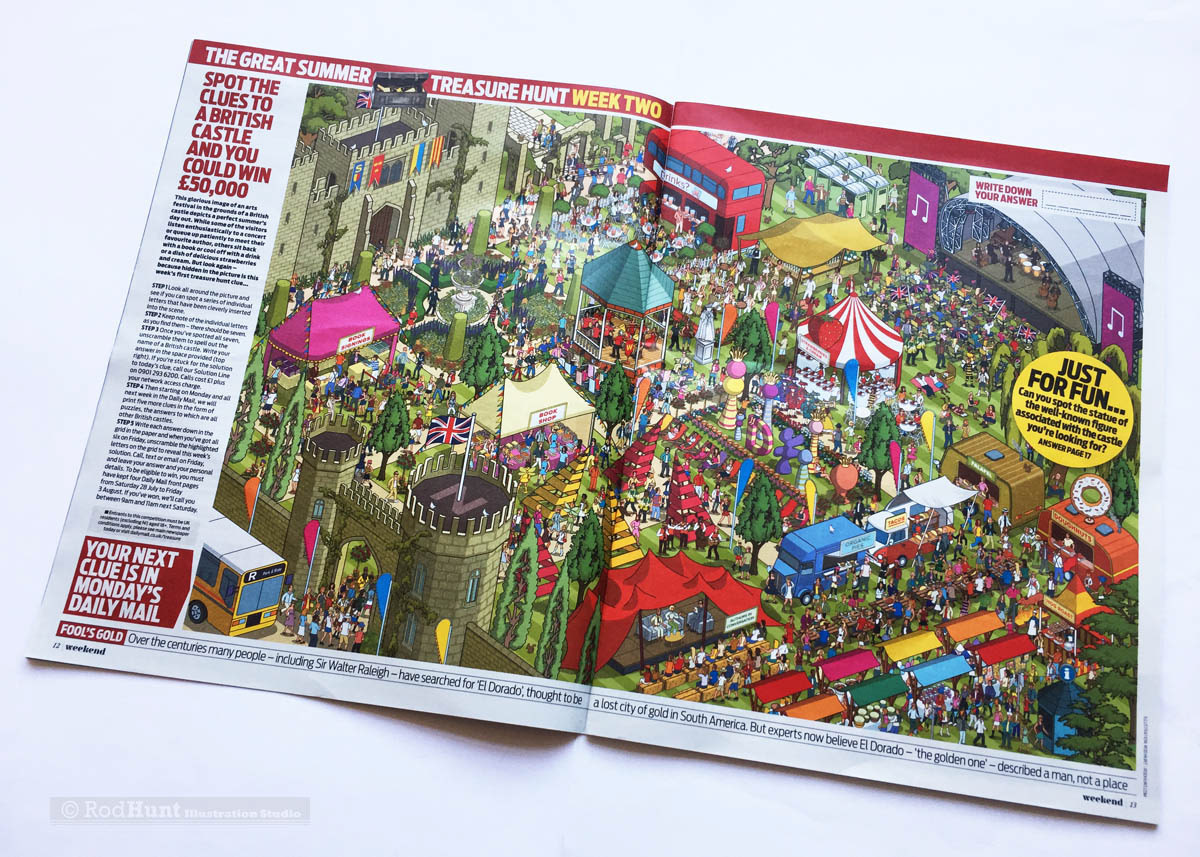 Pixel Artist Detailed Arts and Music Festival Illustration