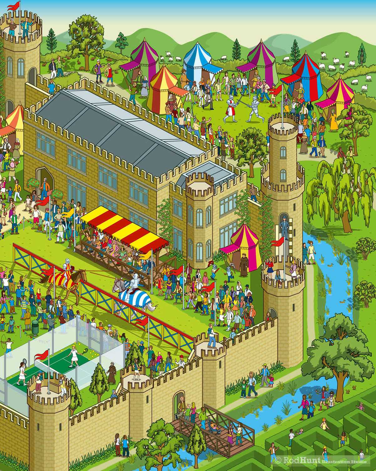 Castle Tourist Map Illustration