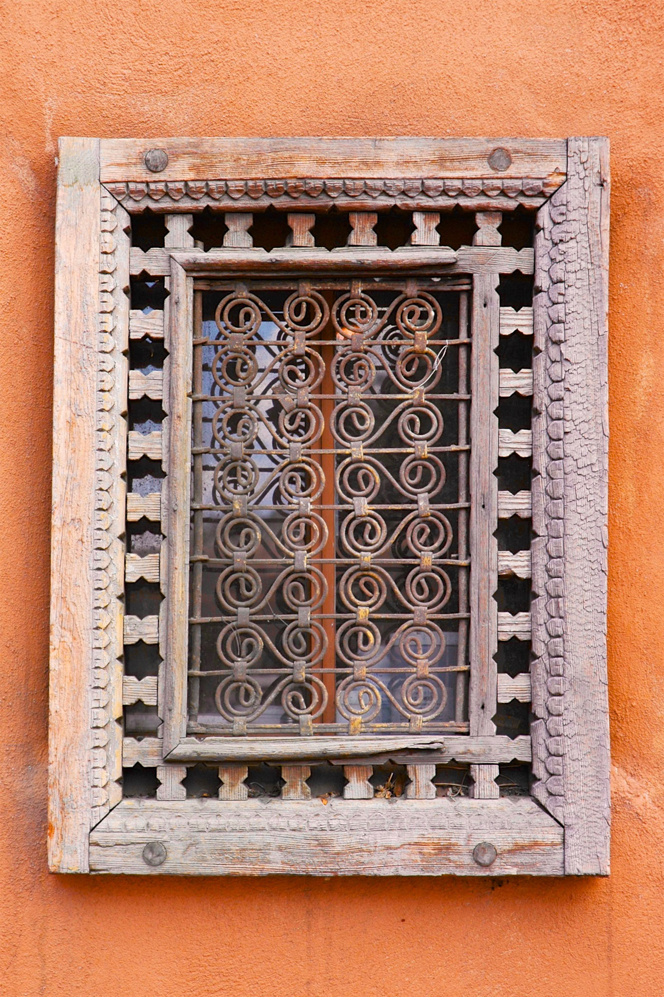 Window in an adobe building in Santa Fe