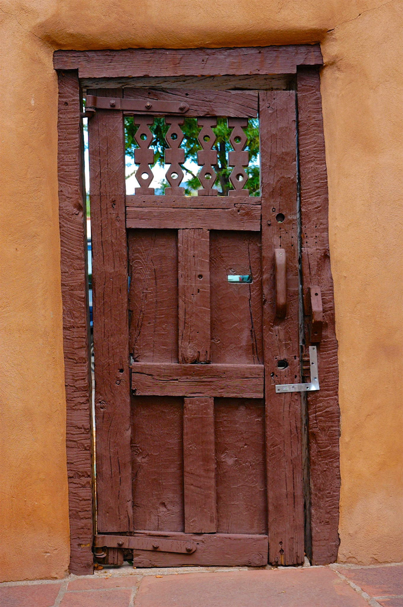 Doorway in an adobe building in Santa Fe
