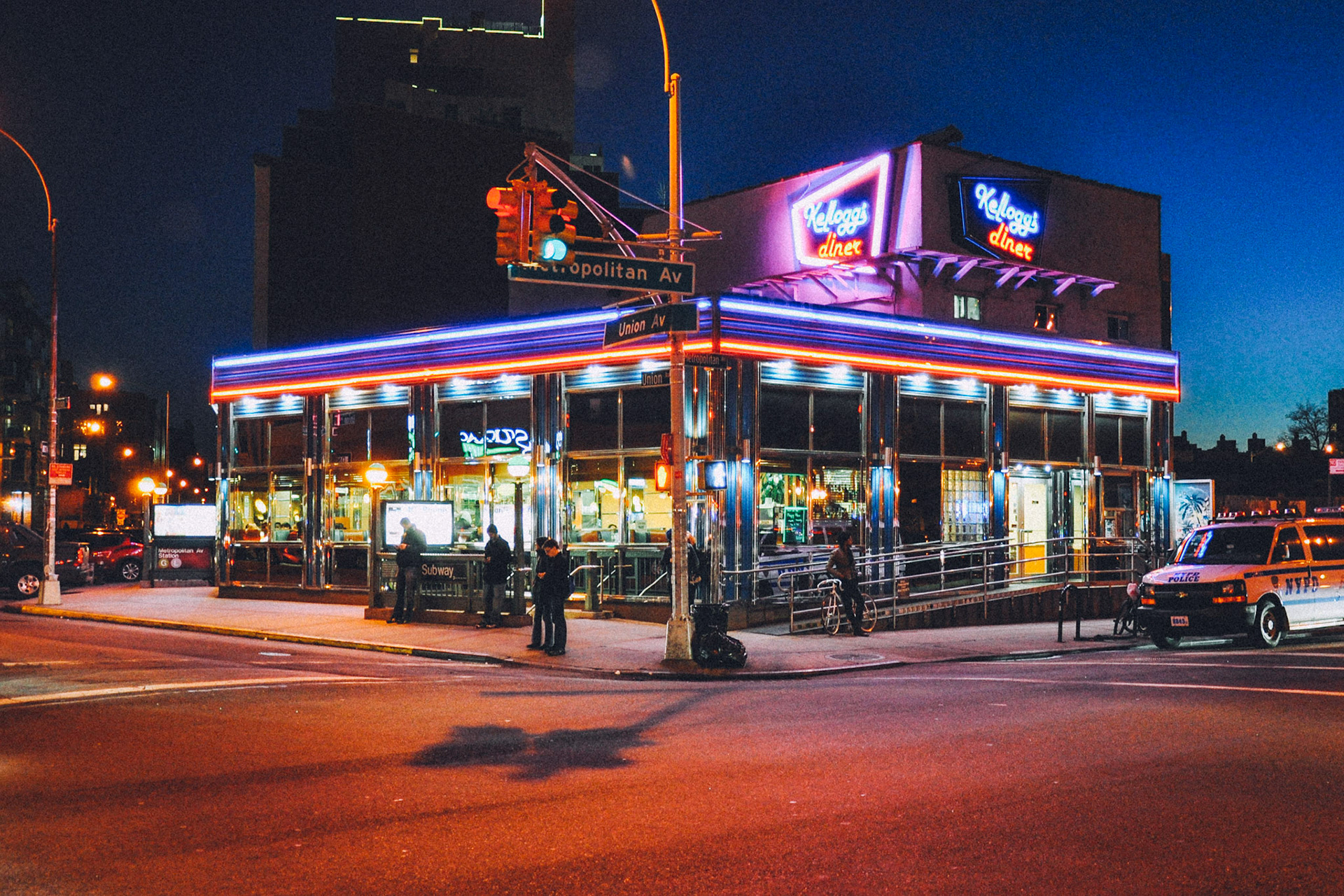 Kellogg's diner is located on the corner of Metropolitan and Union Avenues in Wiliamsburg Brooklyn.