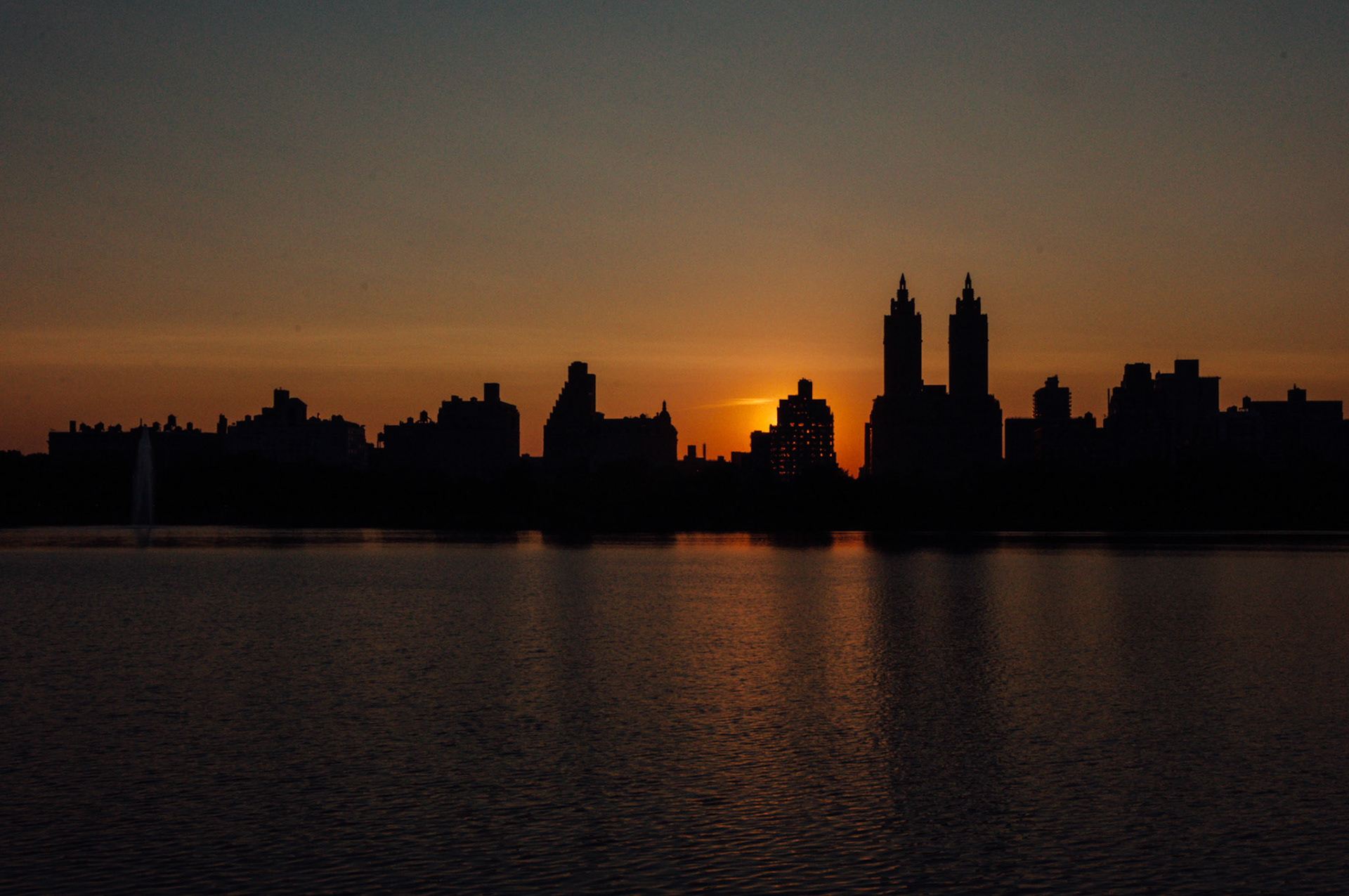 sunset at the reservoir