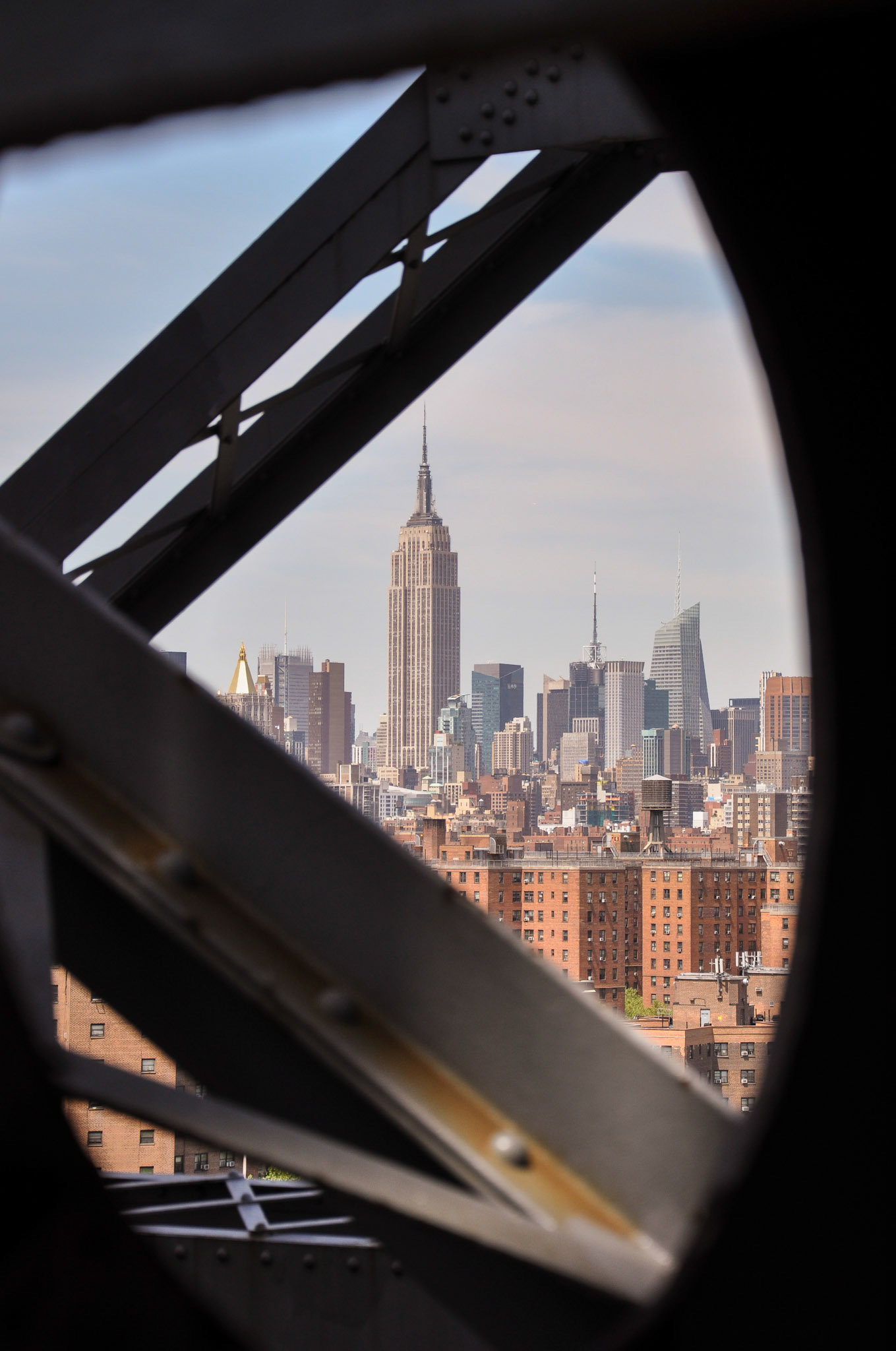 Williamsburg Bridge - New York, NY // The Empire State Building and the rest of the Midtown Manhattan skyline from the Williamsburg Bridge. // 4/2010