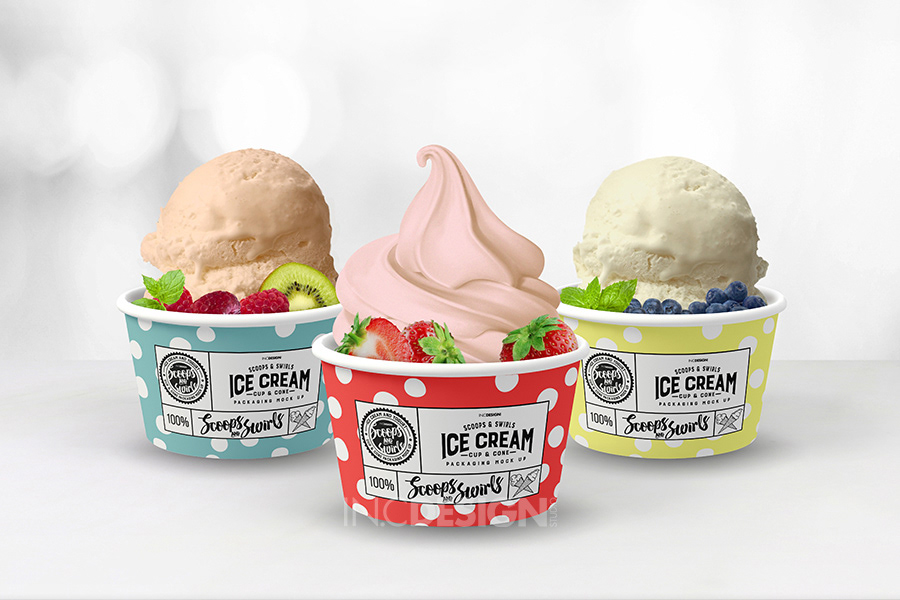 Download IN.C DESIGN STUDIO - Mock Up Template: Ice Cream or Yogurt Cup/Cone