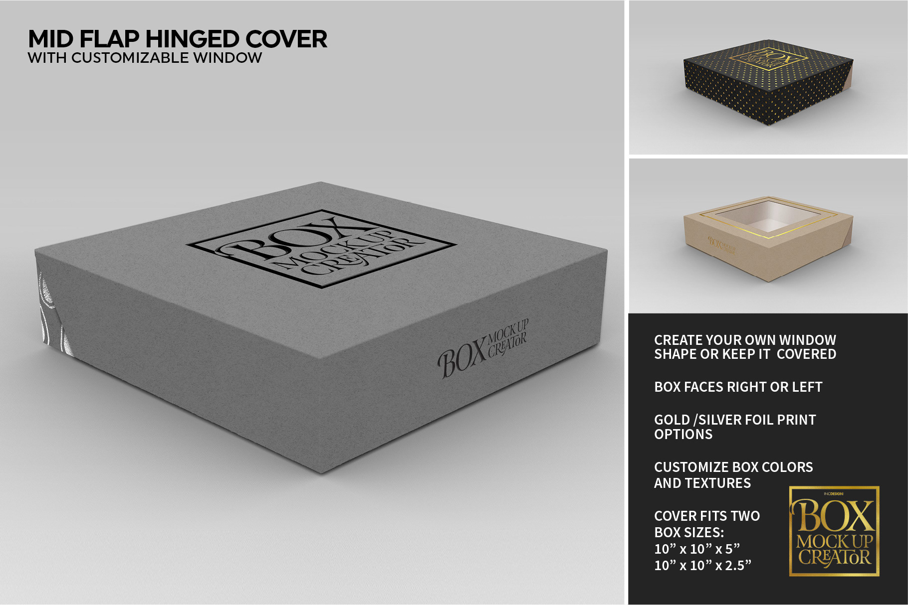 Download In C Design Studio Box Packaging Mockup Creator Square Box Edition PSD Mockup Templates