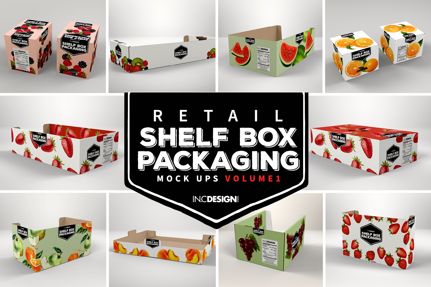 Download IN.C DESIGN STUDIO - Mockup Template: Retail Shelf Box Packaging Vol 01