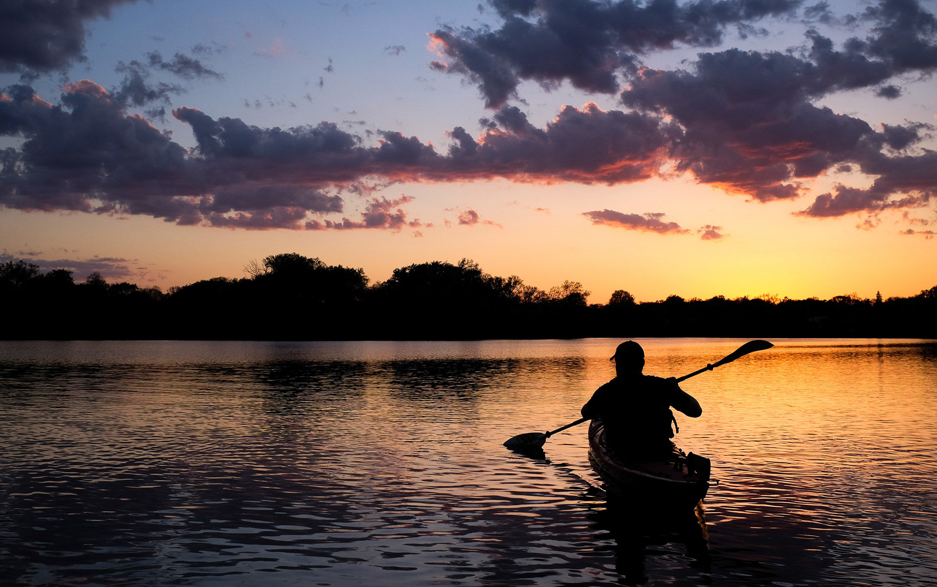 Paddling at Sunset