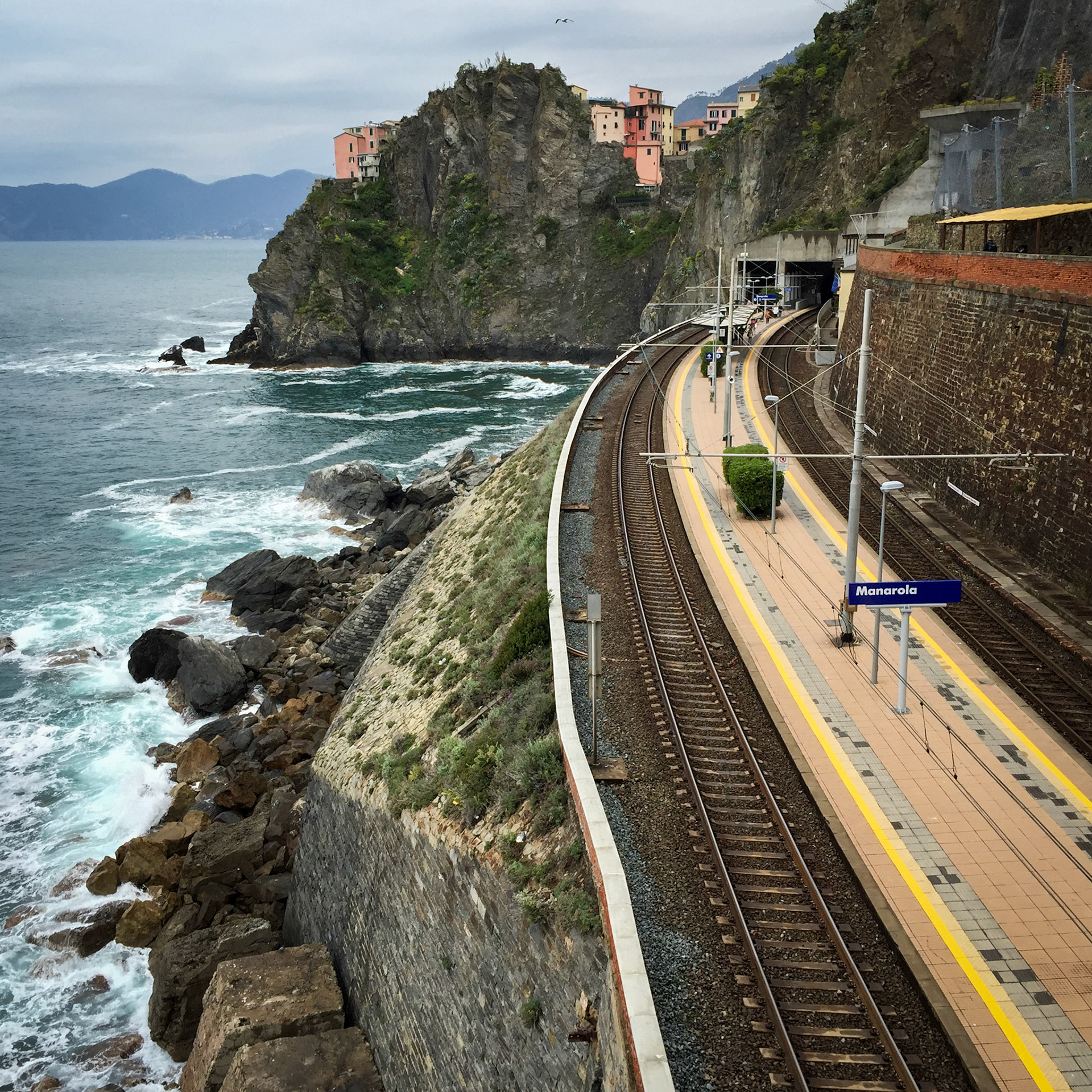 Railway station in Manarola at Cinque Terre (Liguria, Italy)