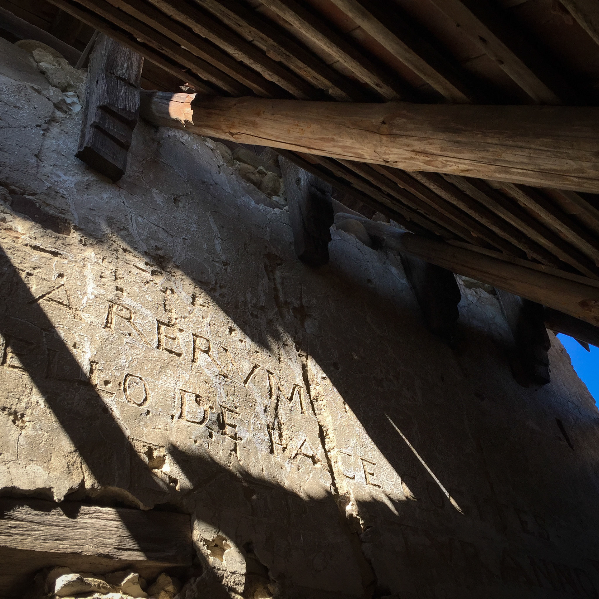 Engravings in the fortified church (Viscri, Romania)