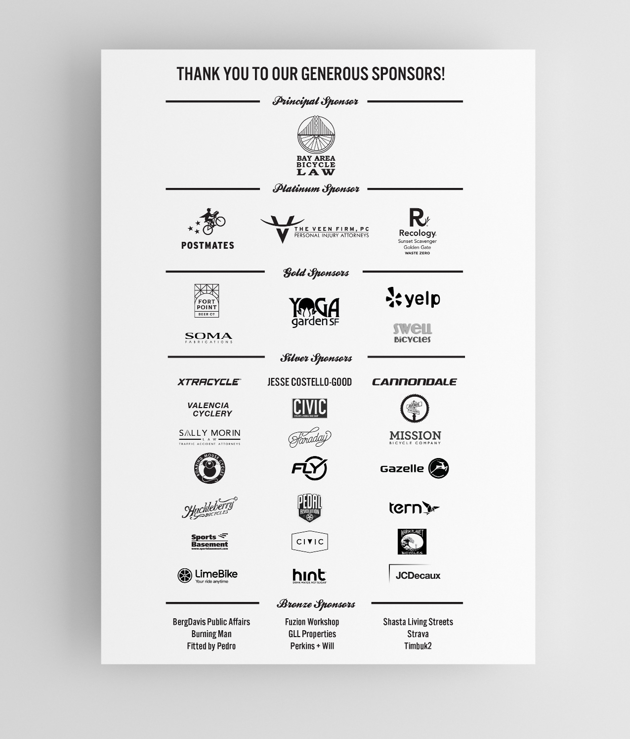 Event map handout, back.