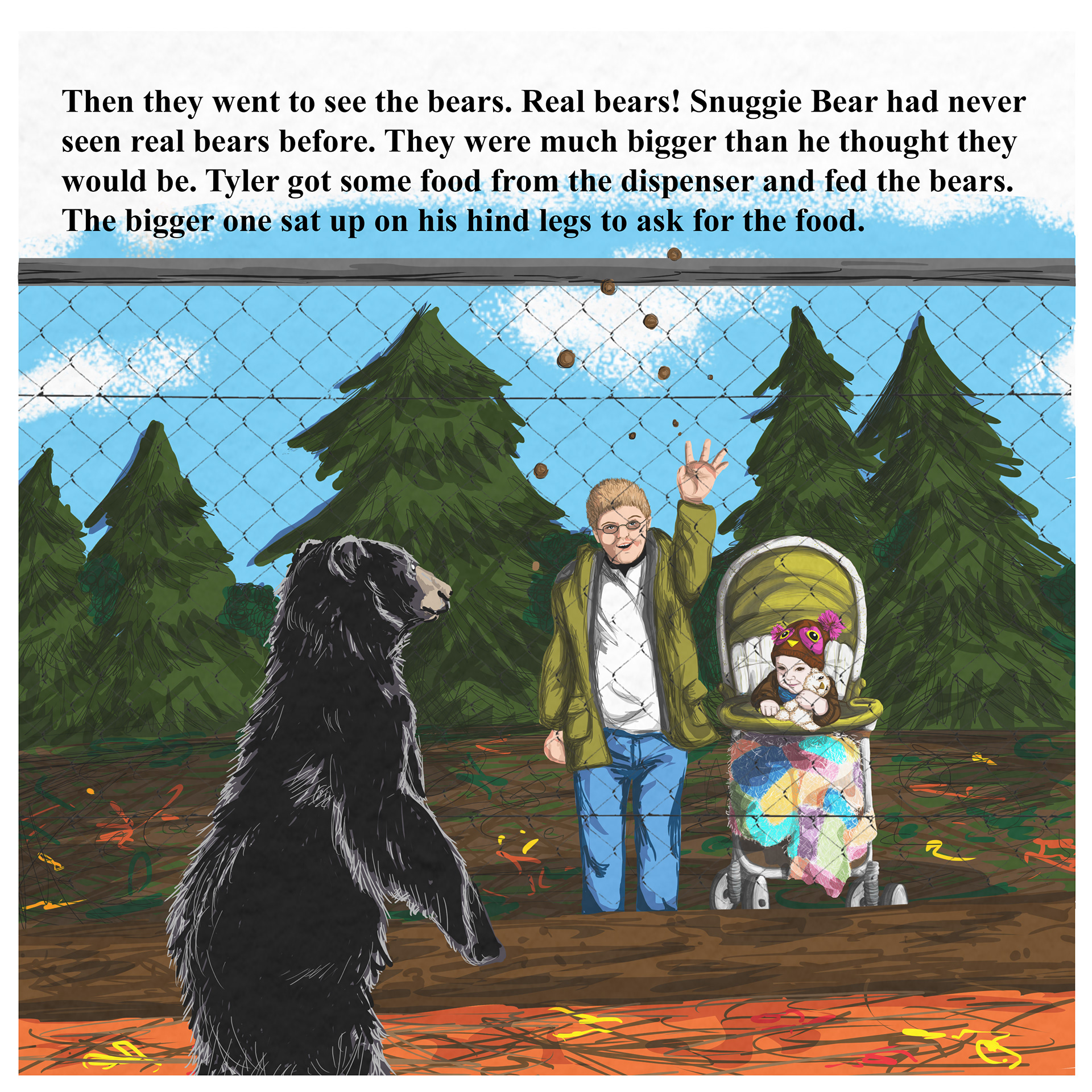 Page from Snuggie Bear Goes to the Maine Wildlife Park - digital by request