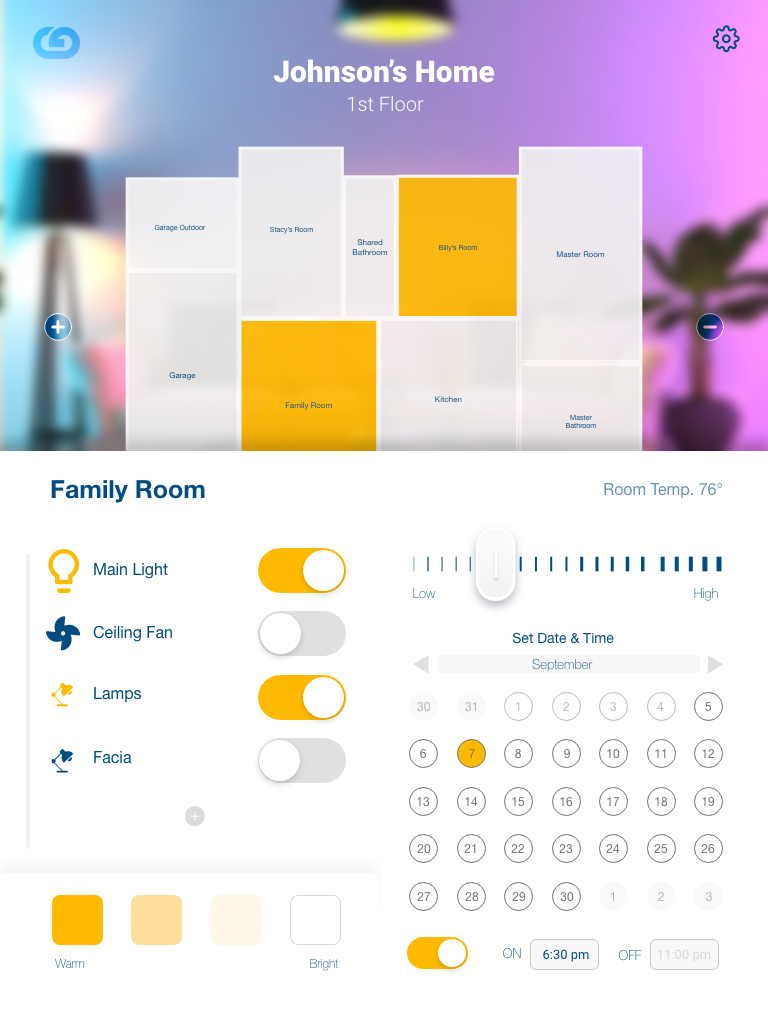 Illumination App, Ipad Interface