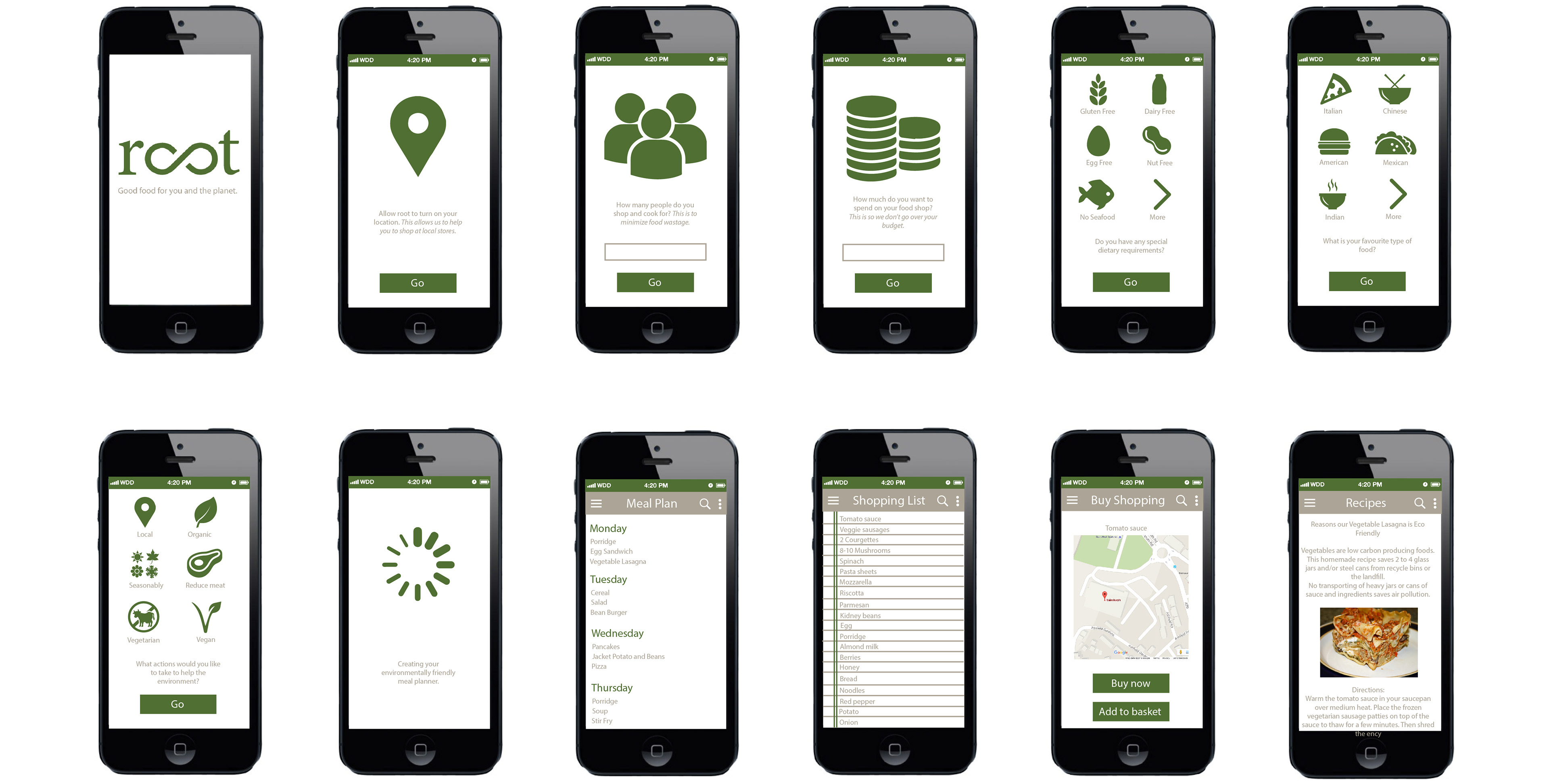 root app design for climate change diet designed by melissa carne in cornwall