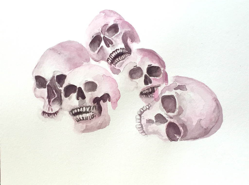 Crowd, watercolor/paper, 9 x 12 in.