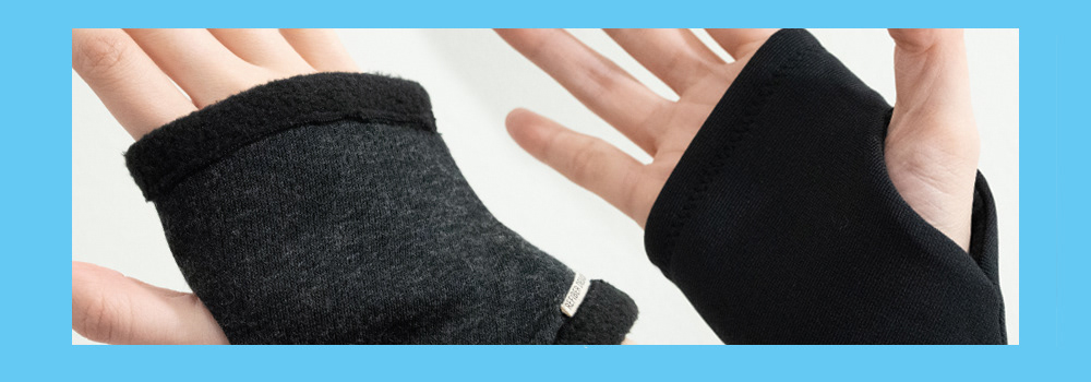 photo comparing hand warmers with edging and without edging