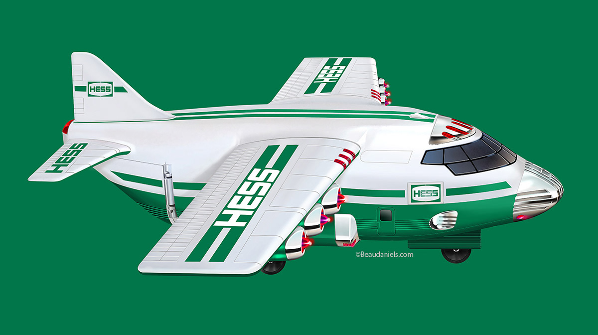 Technical illustration, Beau and Alan Daniels. Hess toys, Cargo plane