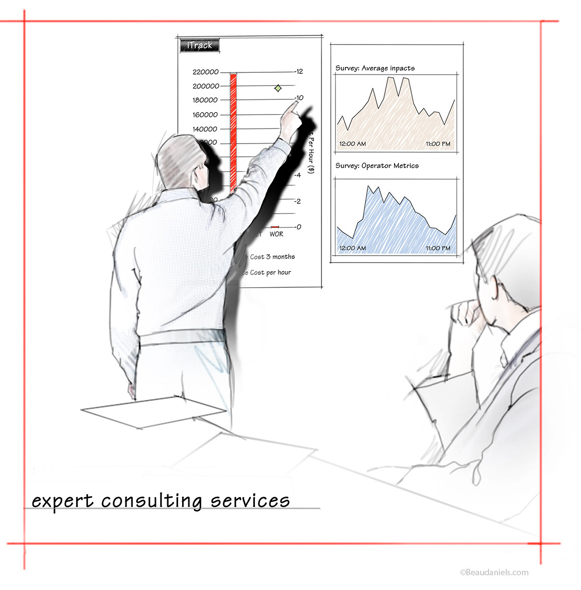 i-track conculting service, spot illustration.