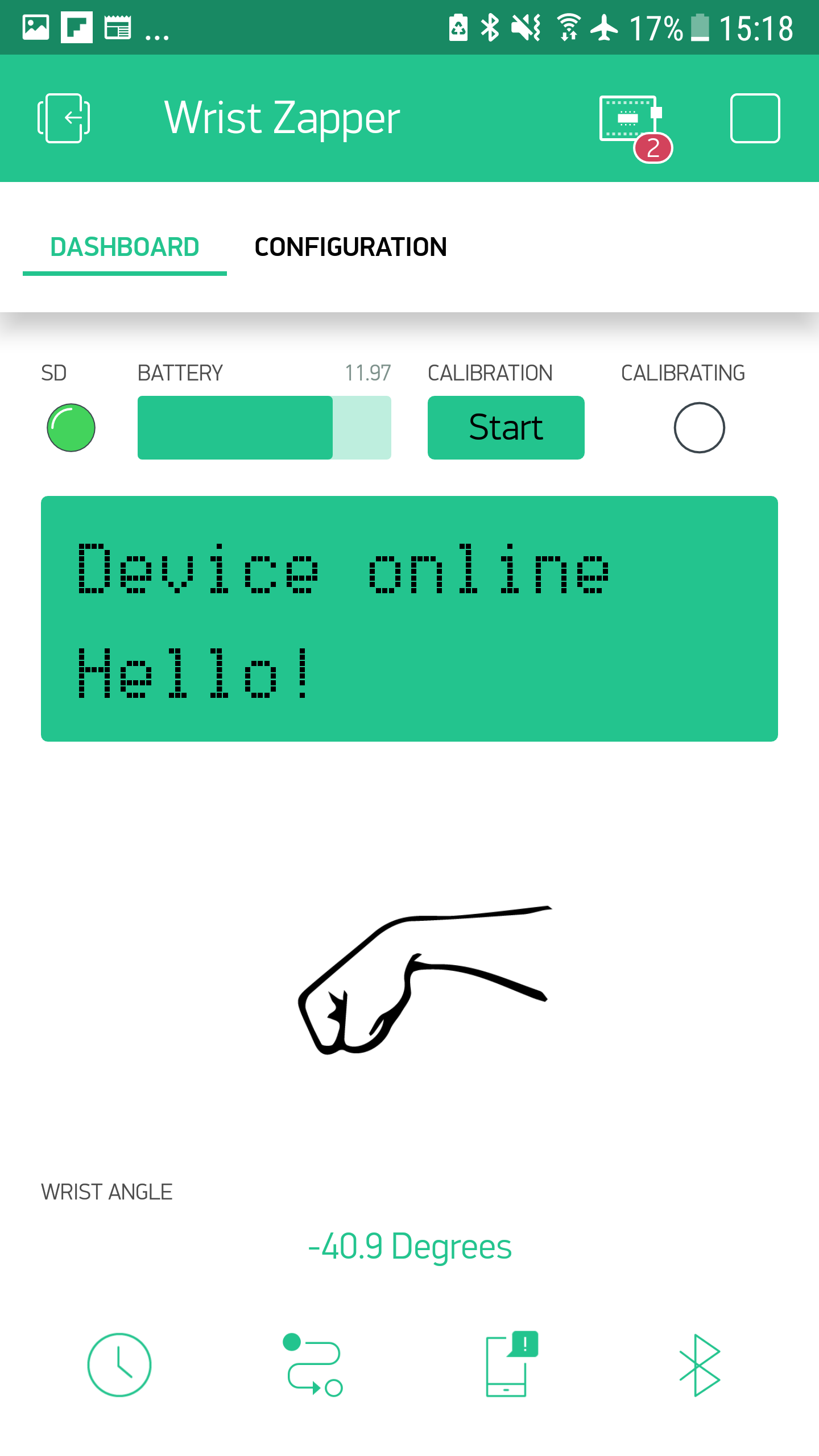 Main screen. Connection successful