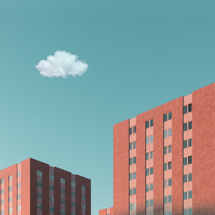 Archtecture photography, modern buildings and one cloud