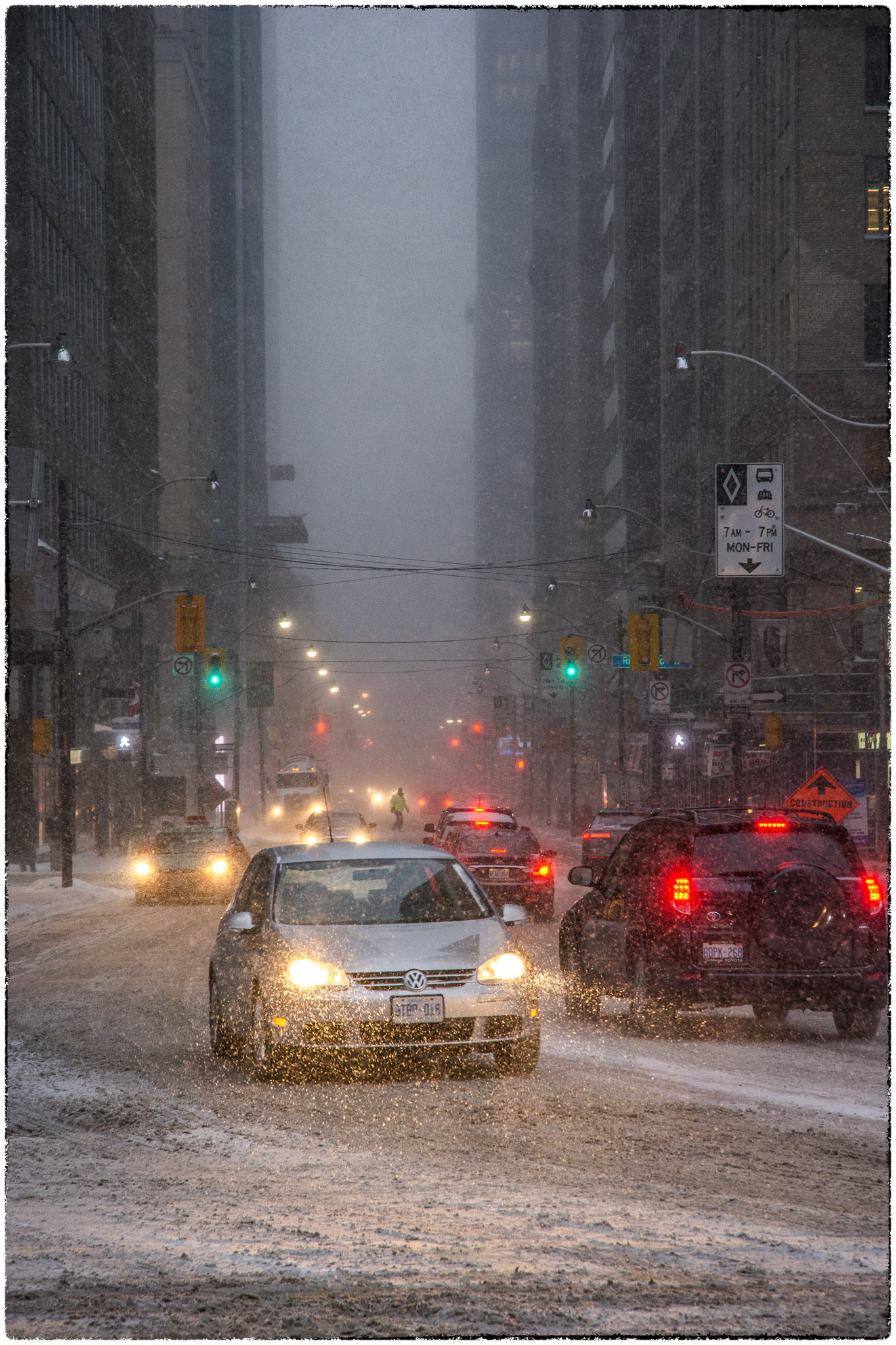 Bay St on a very snowy winter's day