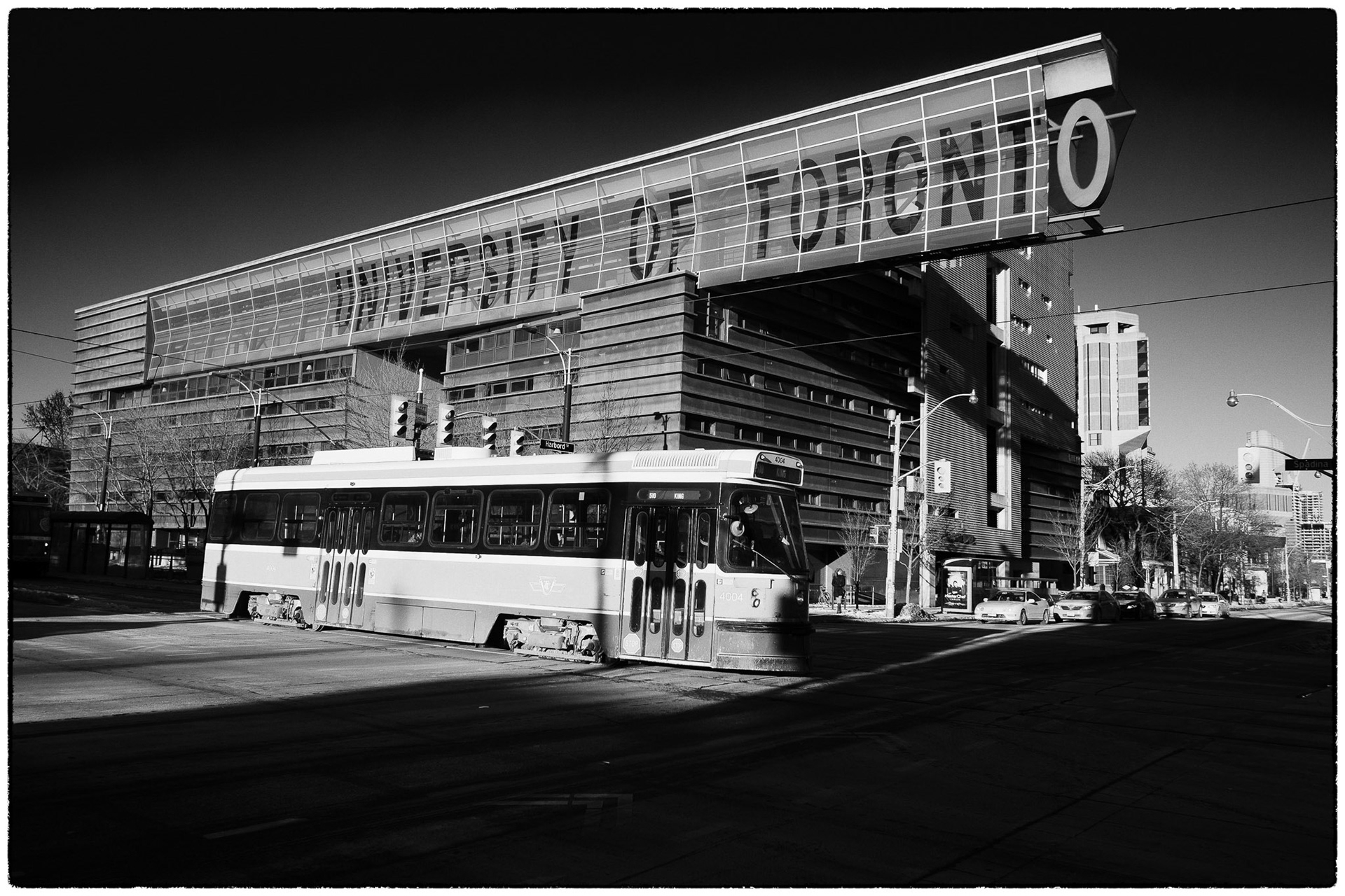 The iconic University of Toronto sign overlooking one of the TTC's iconic streetcars. And yes, that's a lot of Iconic