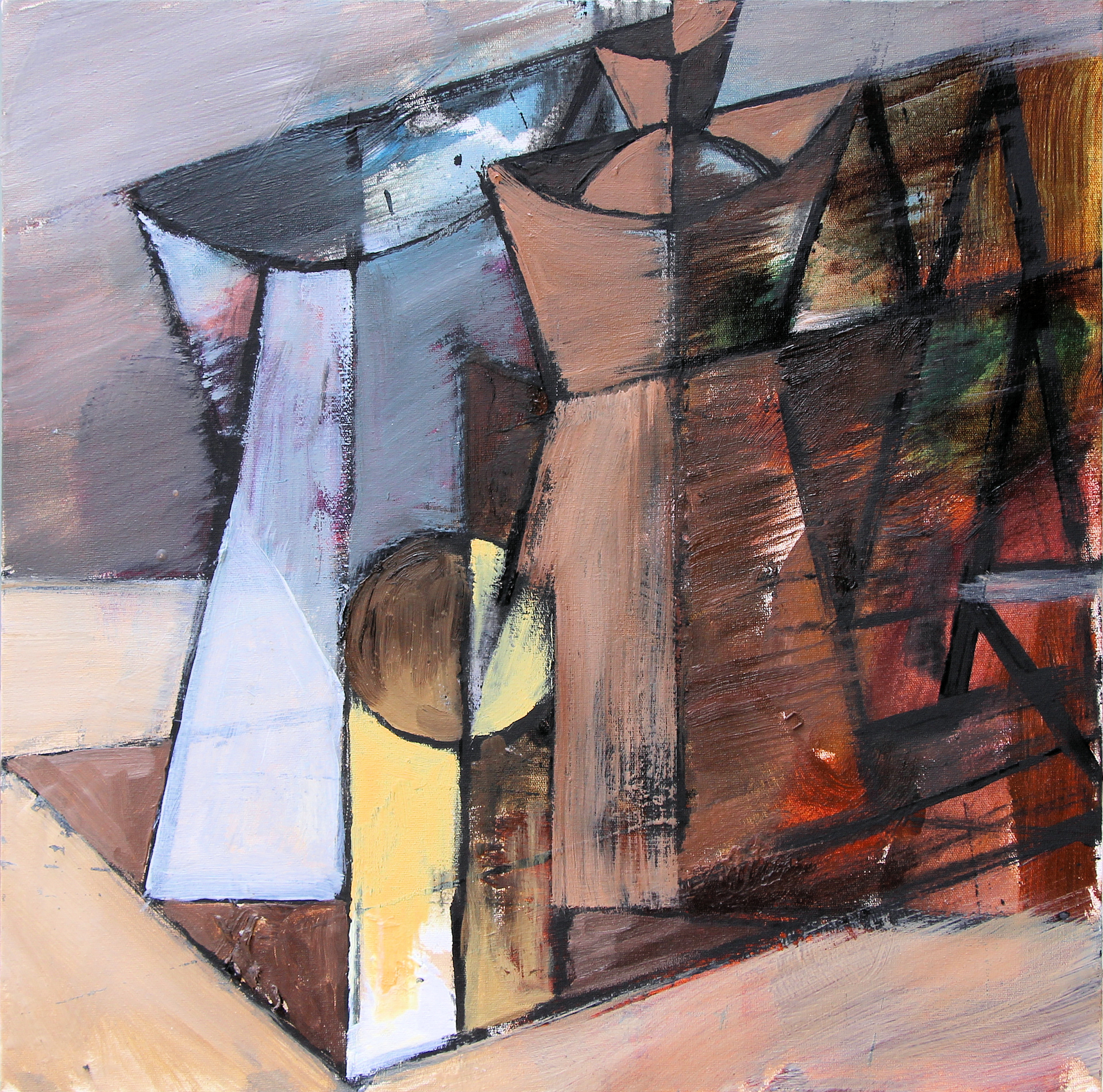 n.407 "Four Crazed Dogs" Oil on canvas. Year:2016  40 x40cm