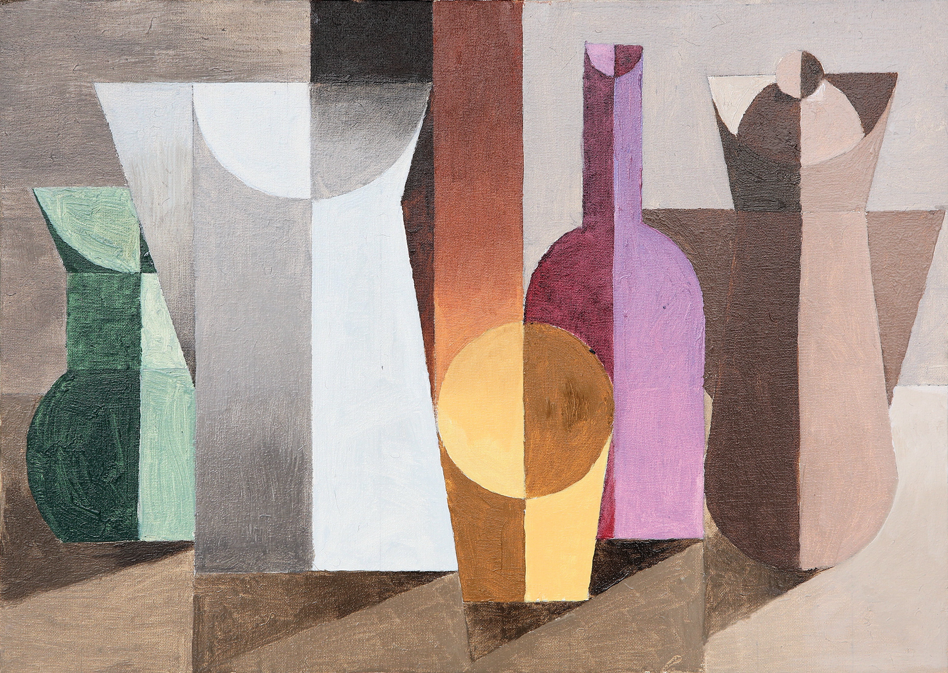 n.398 "Six Dogs in Search of a Painter" Oil on canvas. Year:2016  47x 33cm