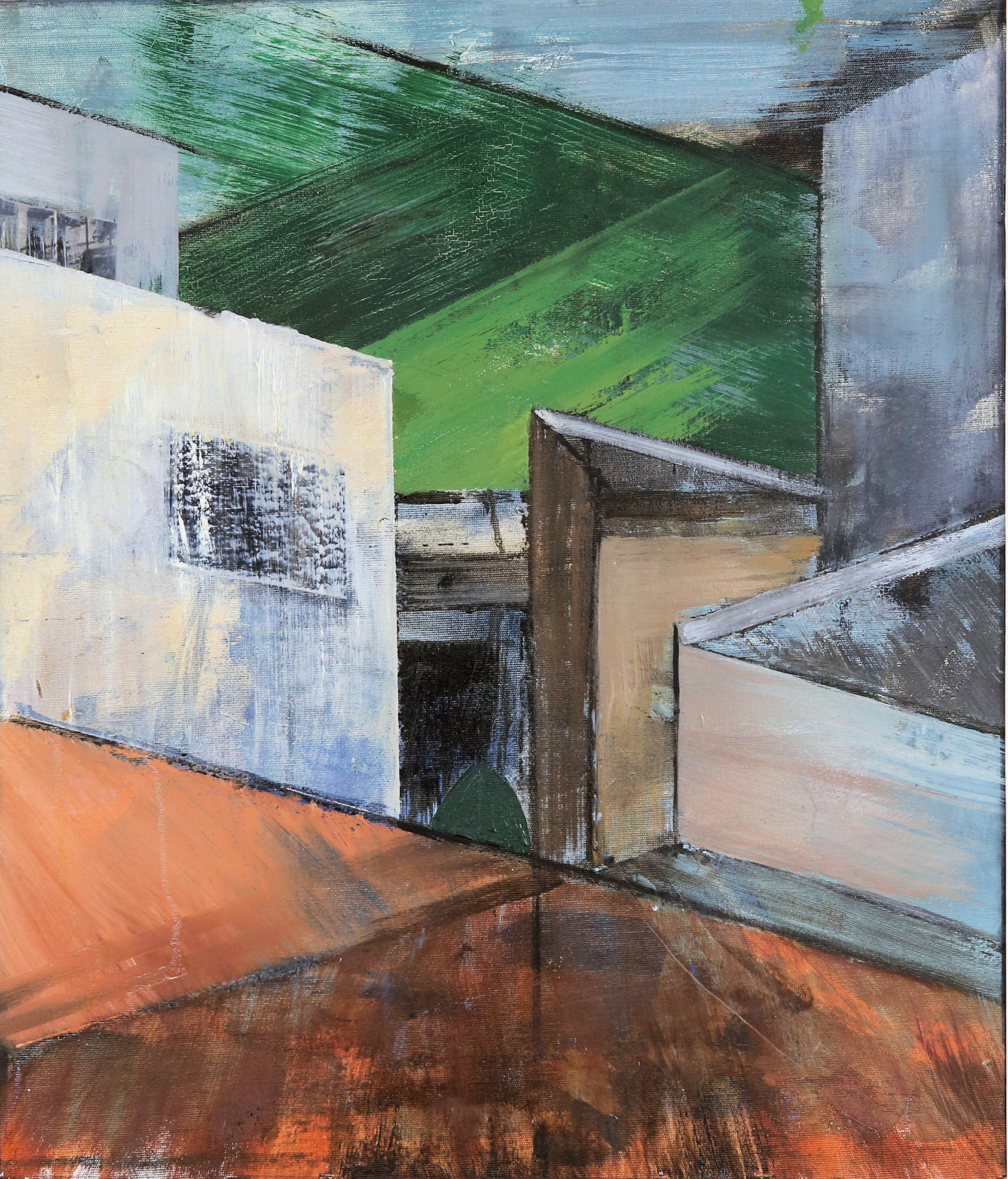 n.390 "Homenaje a Cezanne" Photo collage and oil on canvas. Year:2016  45 x 52cm