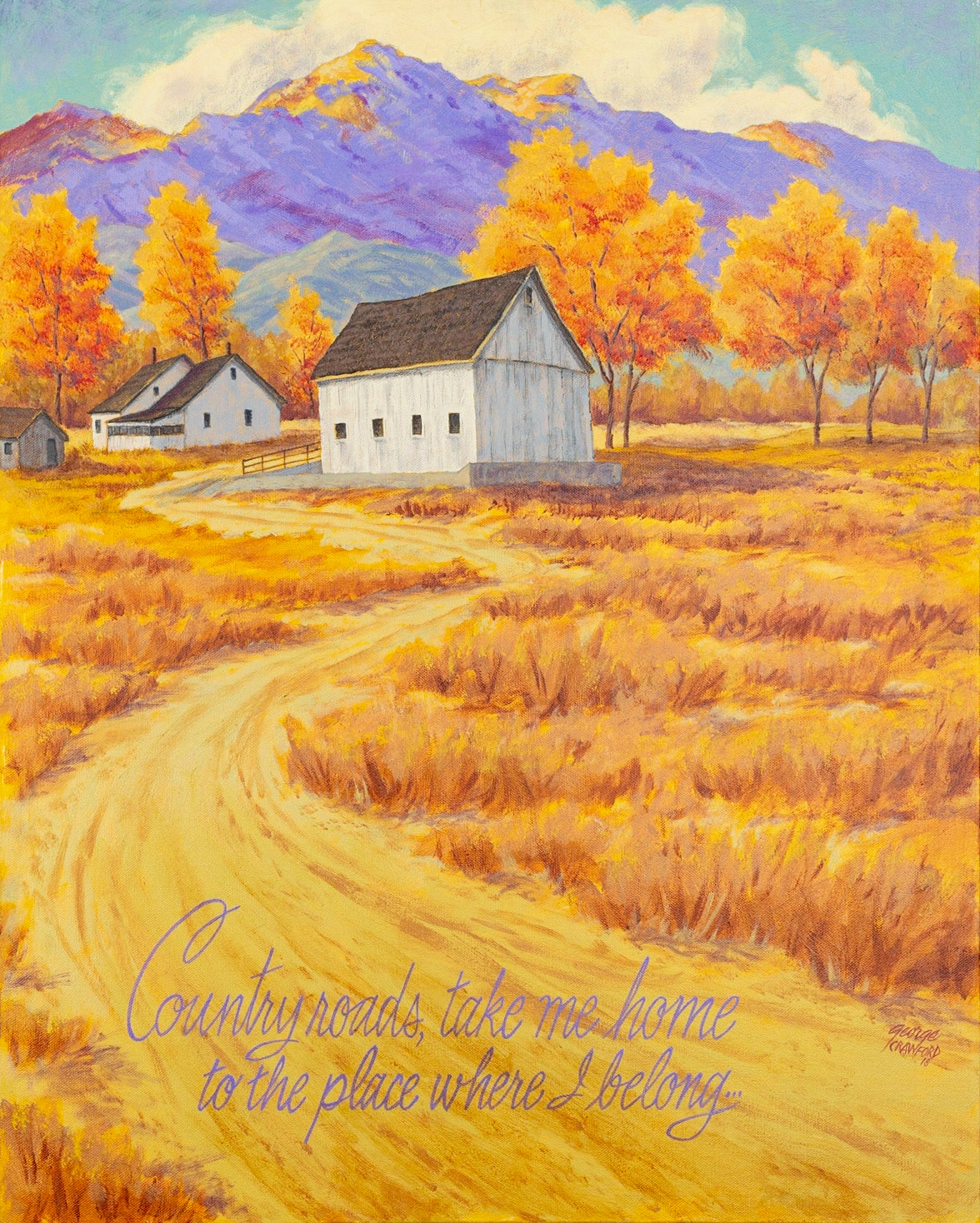 Country Roads; 30 x 24 inches; Acrylic on canvas; © 2018