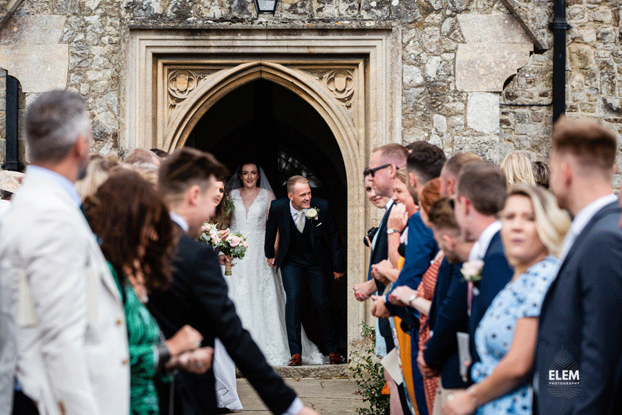 KENT CHURCH WEDDING CONFETTI RUN