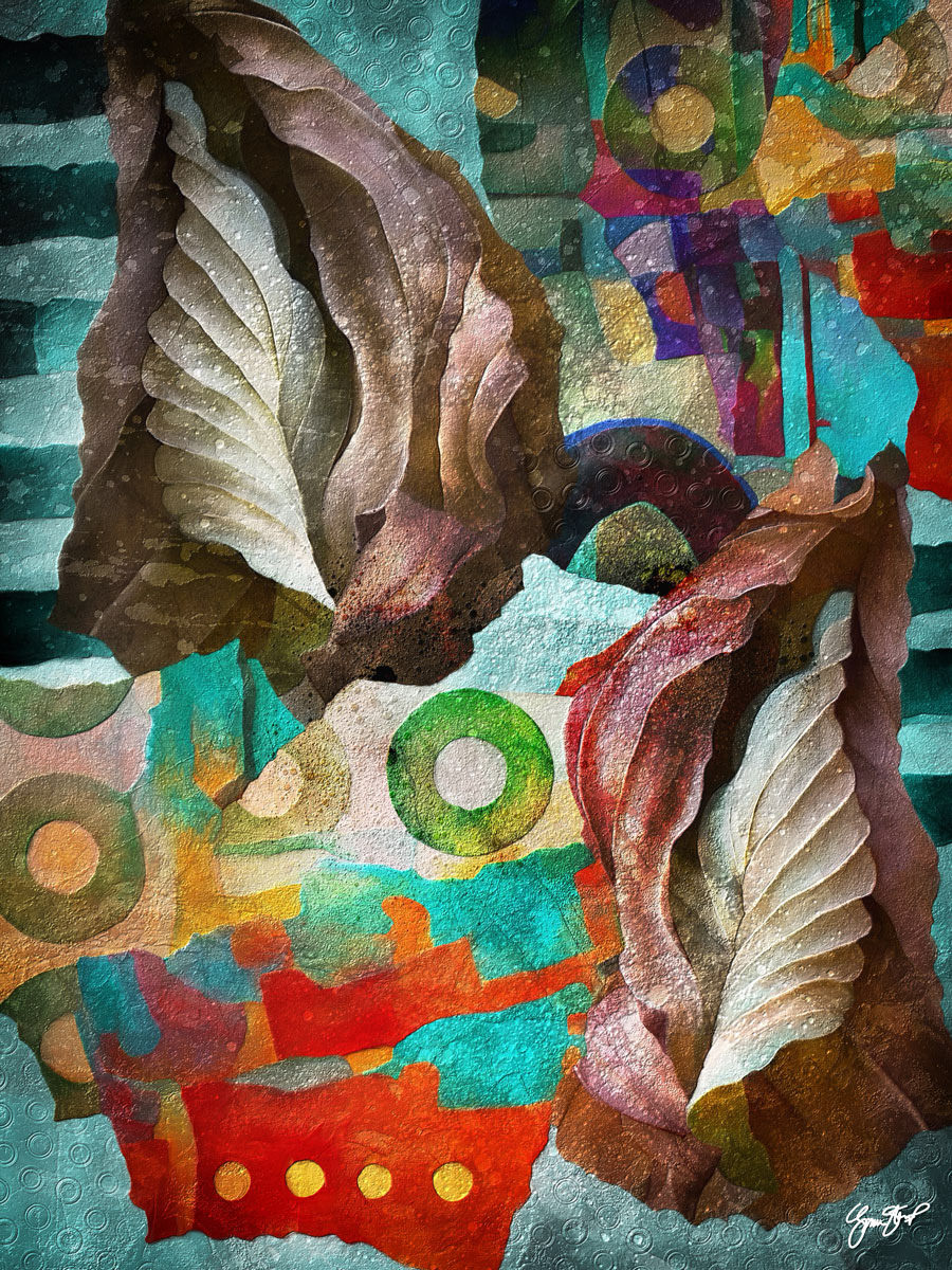Mixed media abstract art by Gina Startup