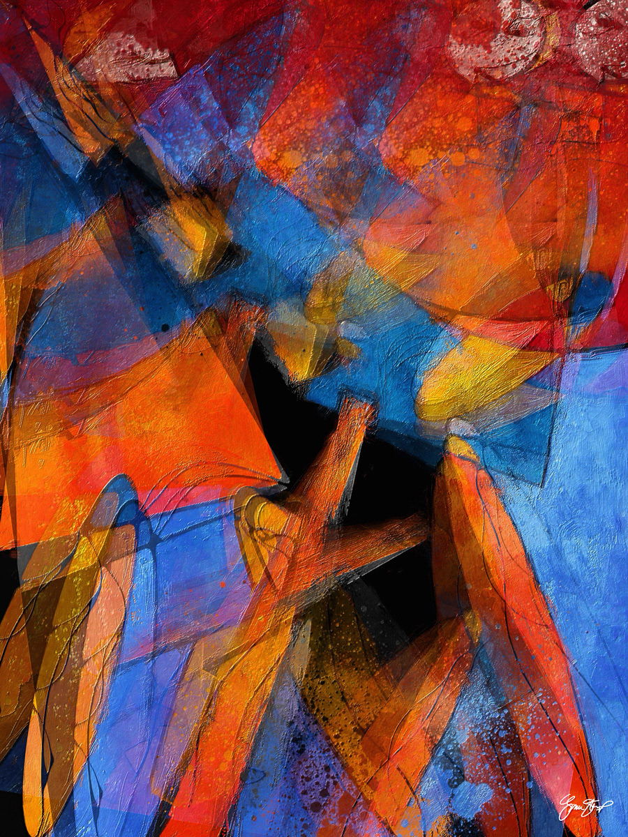 Mixed media Abstract art by Gina Startup