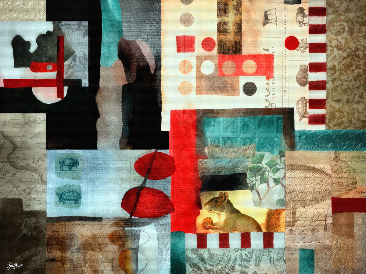 Mixed media collage by Gina Startup