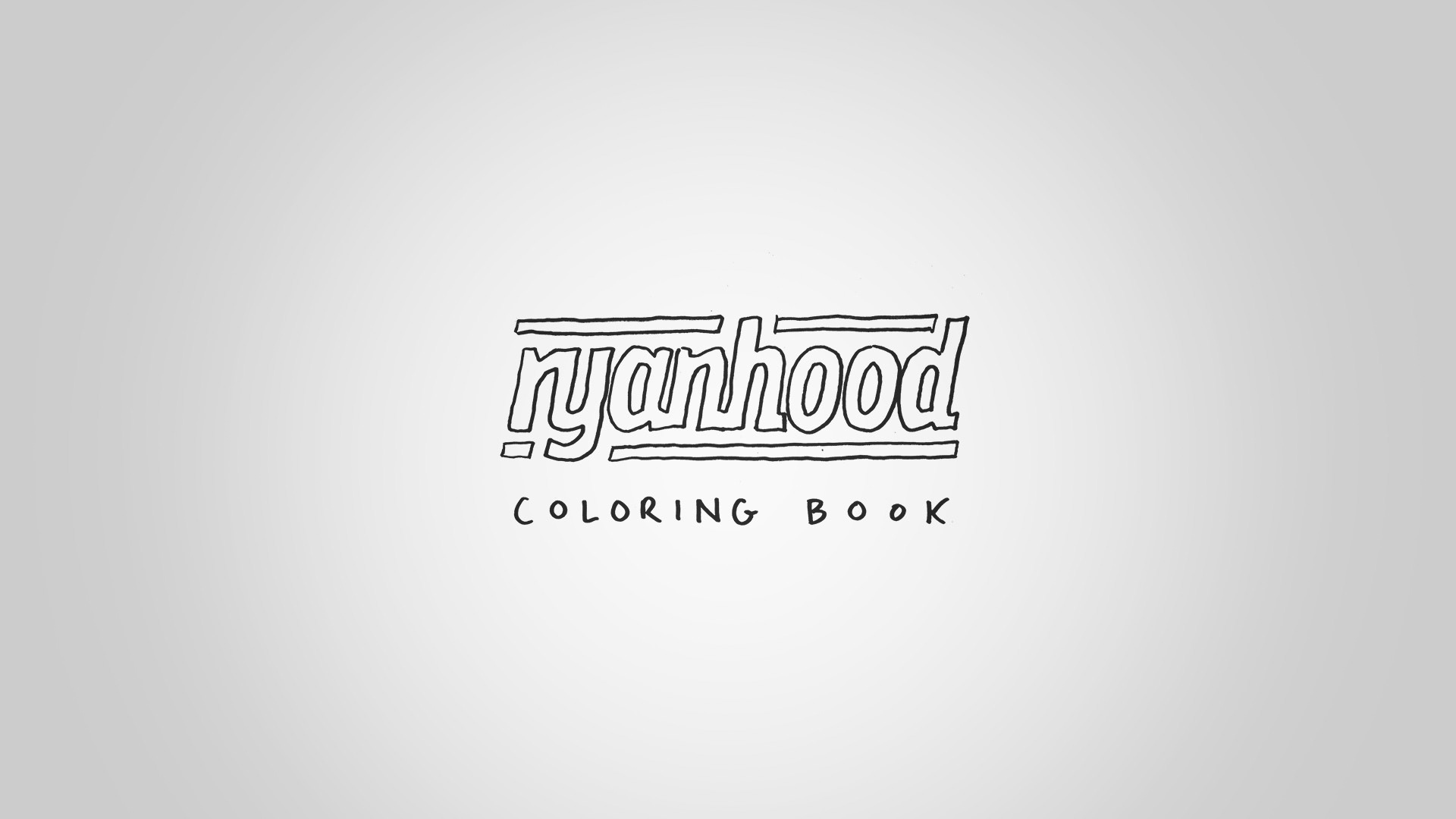 Custom Hand-drawn illustration of the title page of the "Ryanhood Coloring Book"