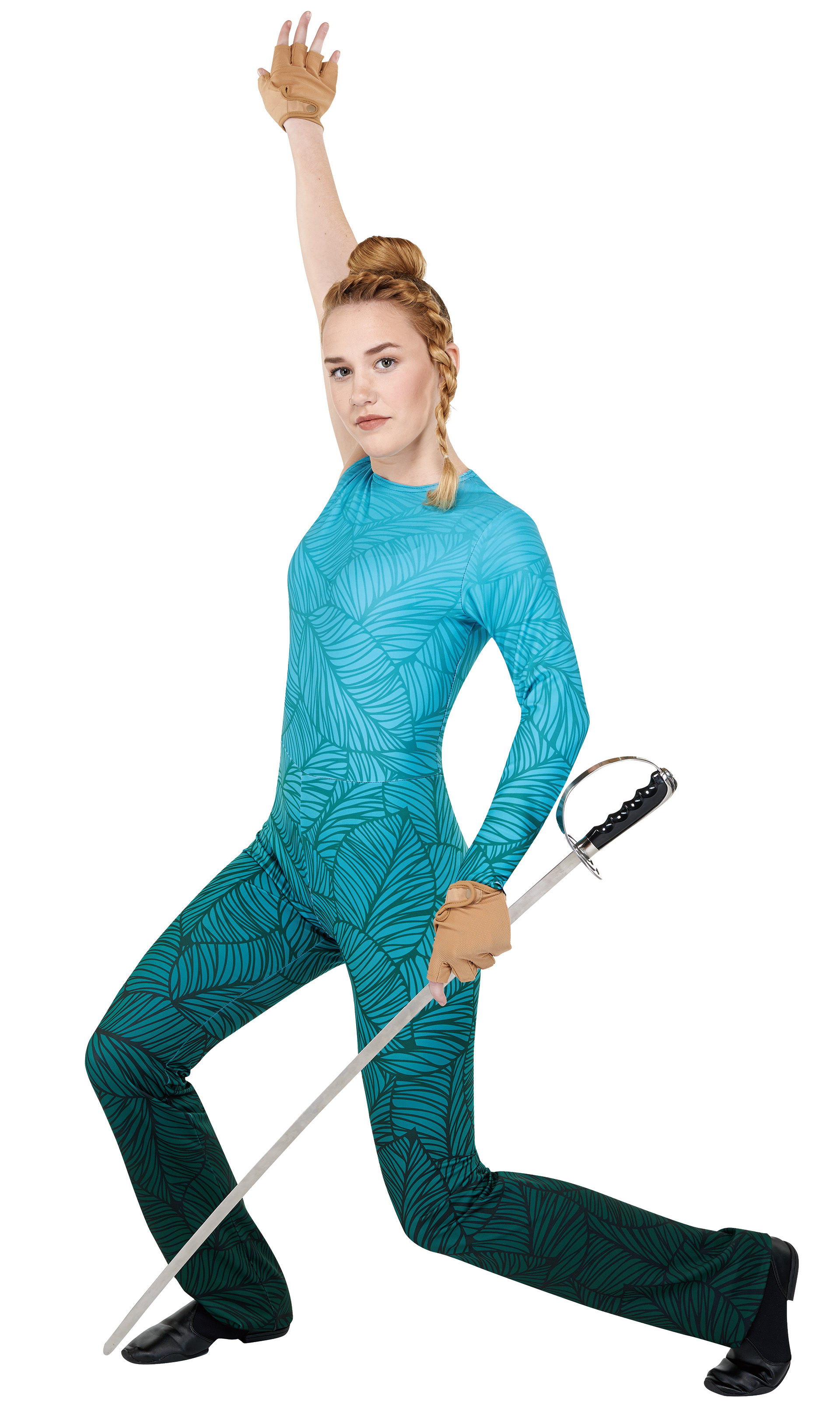 unitard, left sleeve, straight leg