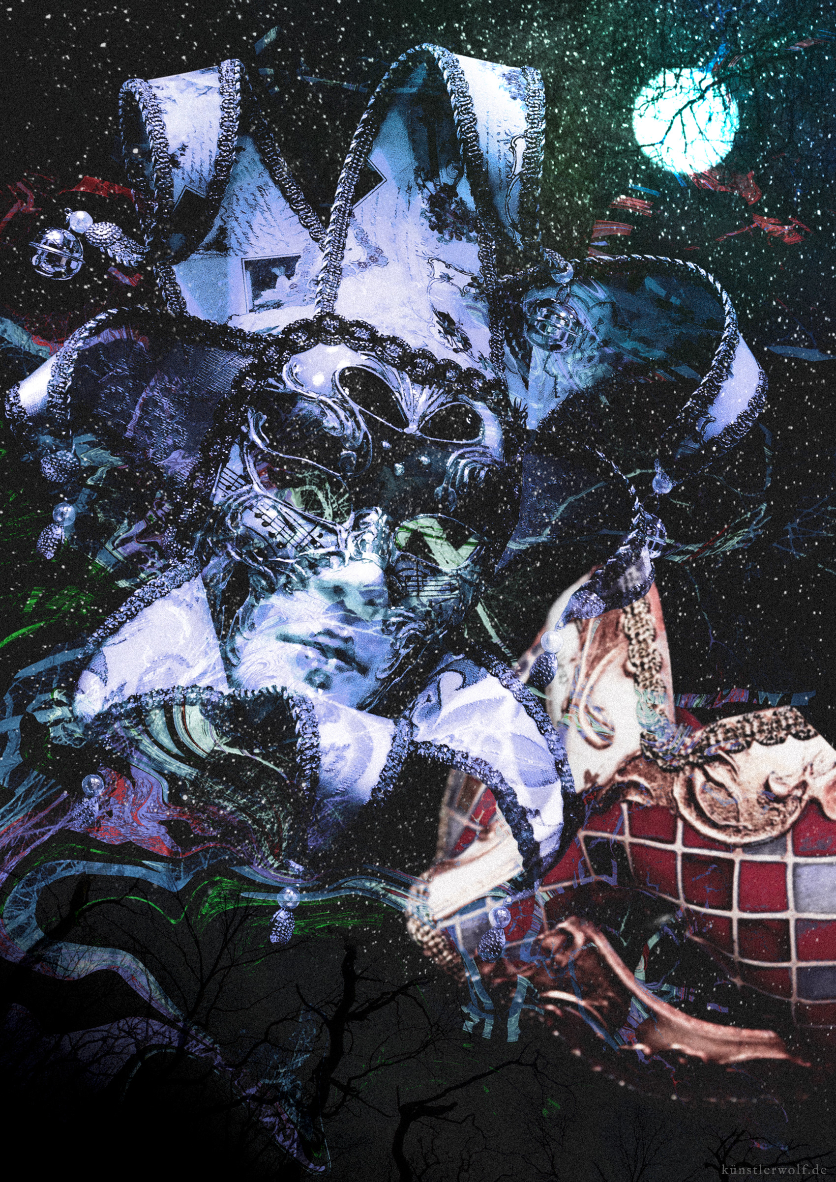"Maskenball der Nacht" Photomanipulation. Februar 2020.