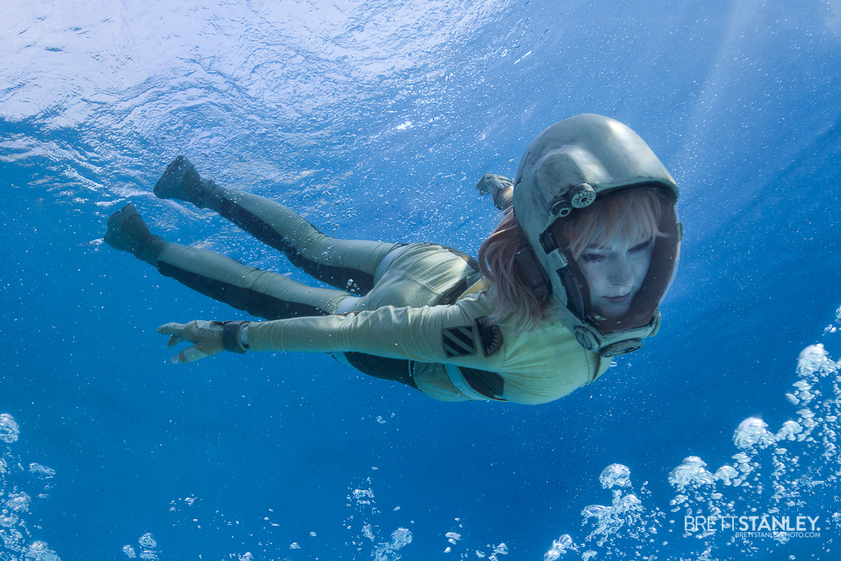 Brett Stanley Underwater Cosplay Spacesuit with Jessica Dru