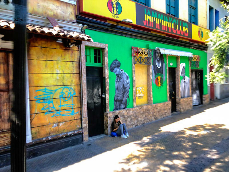 Downtown street in Santiago